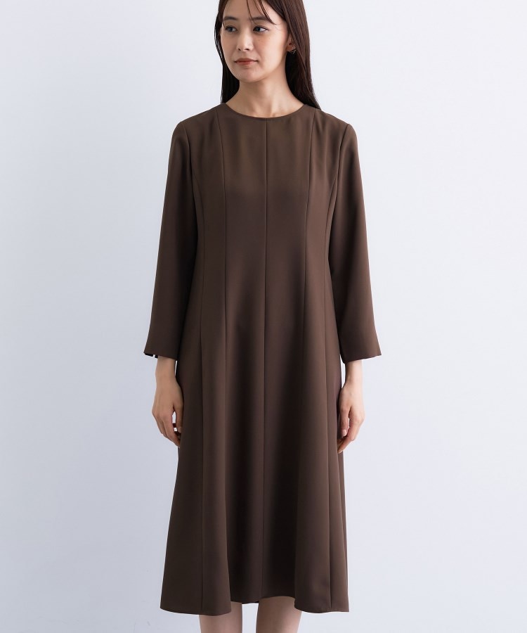 洗える／UVケア】ジョーゼットフレアワンピース（ミドルワンピース