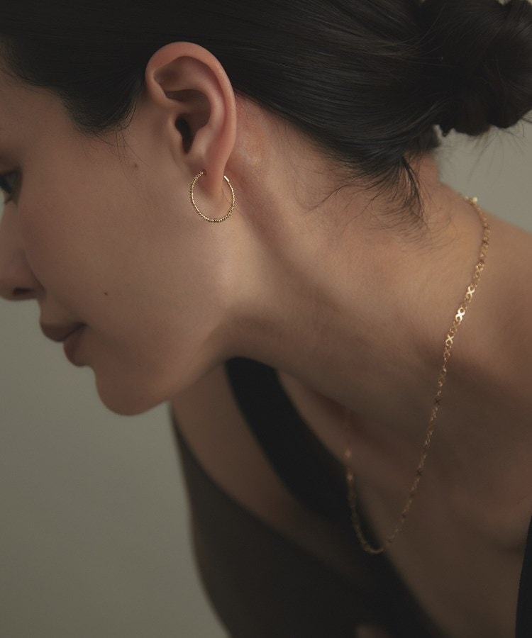 K18カットビーズ フープピアス（ピアス） | COCOSHNIK（ココシュニック