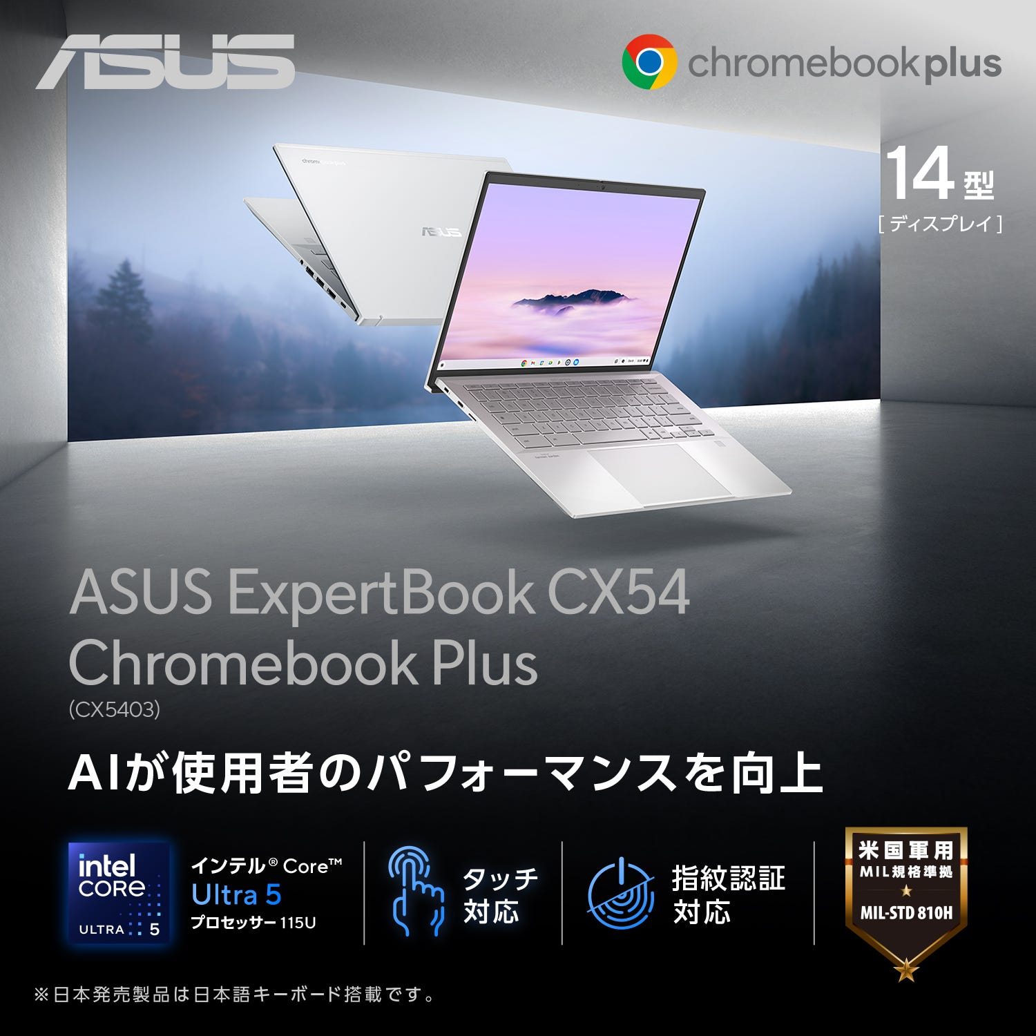 ASUS ExpertBook CX54 Chromebook Plus(CX5403) (CX5403CMA-QM0272