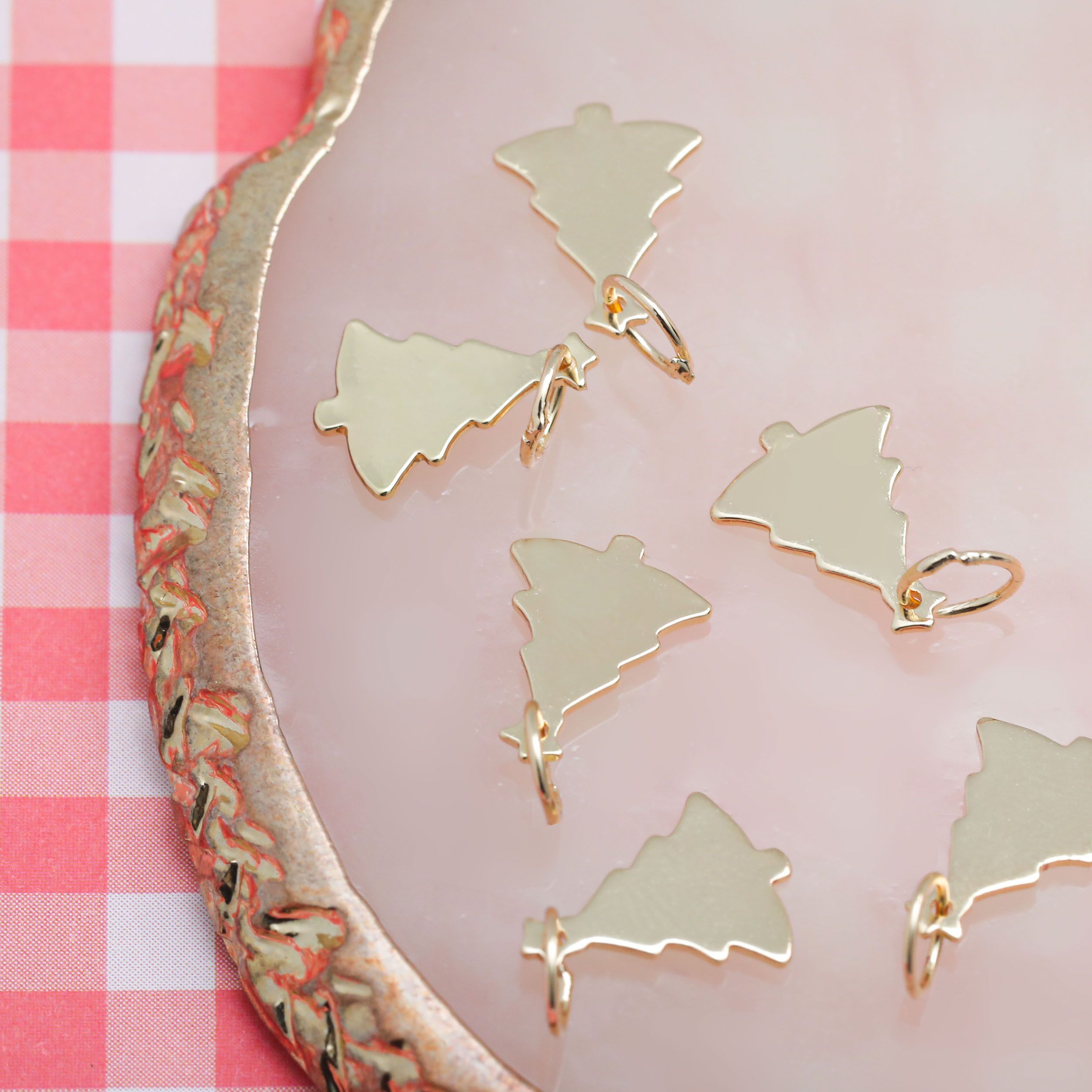 6個入り】メタルチャーム クリスマスツリー ゴールド | クロッチャショップ