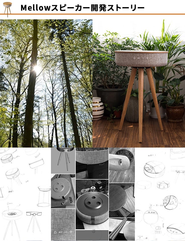 無線充電可能な360°スピーカー内蔵のサイドテーブル「MellowW501T