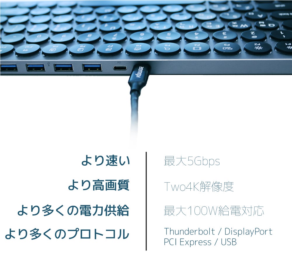 仕事がはかどる9in1ハブ付き多機能キーボードテンキーレス『Kolude K2