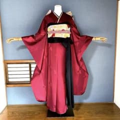 振袖フルセット 手染め無地 成人式振袖 振袖 裄丈68 ➕サイズ 赤系