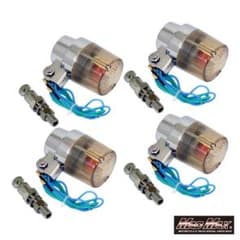 汎用 丸型 ヨーロピアンウインカー 黄ばみ 取付ショートステー付き 4個