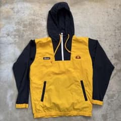 ellesse アノラックパーカー ナイロンジャケット 黄×黒 ナイロン