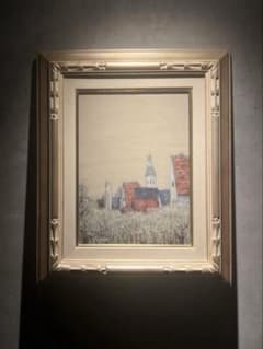 印象派 岸田悦雄【冬の田舎町】肉筆油彩画 - メルカリ