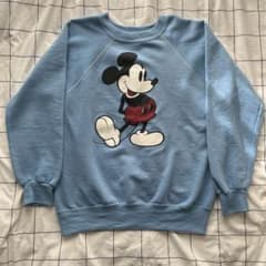 希少 80s disney mickey 白足 スウェット ラグラン - メルカリ