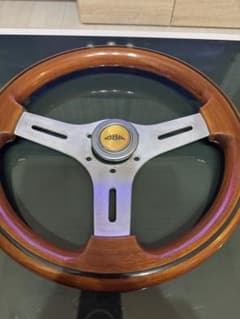 希少！HKSゴールドホーンボタン&OBAウッドステアリング