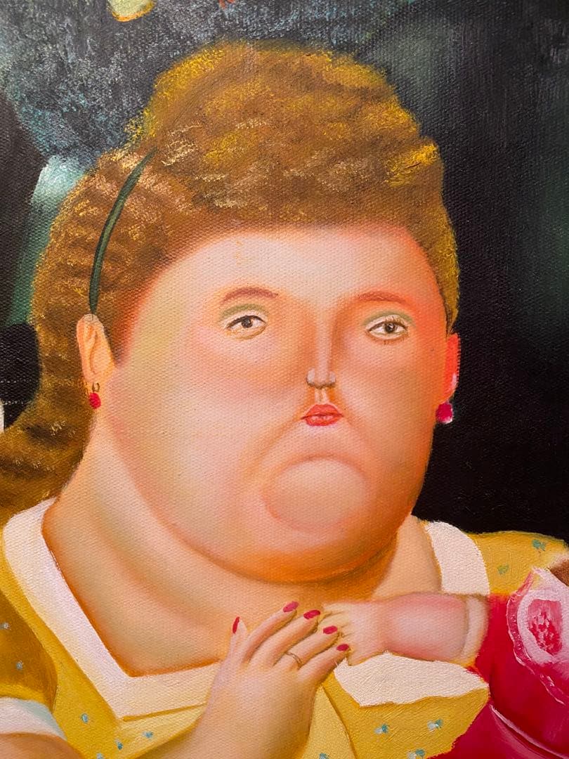 油彩画《Una familia》模写 80×64cm ボテロ風 インテリアアート