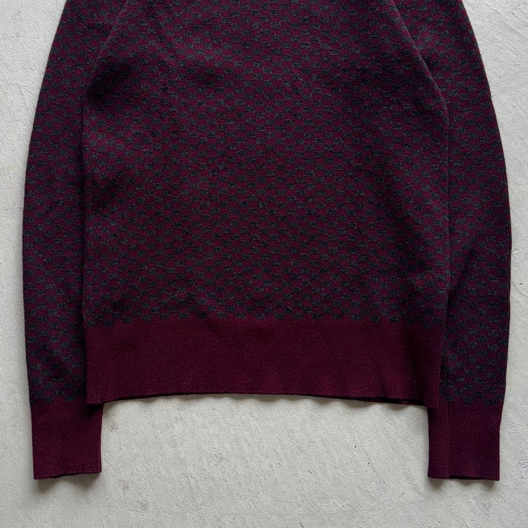 prada check kashmir knit カシミア ニット ボルドー - メルカリ