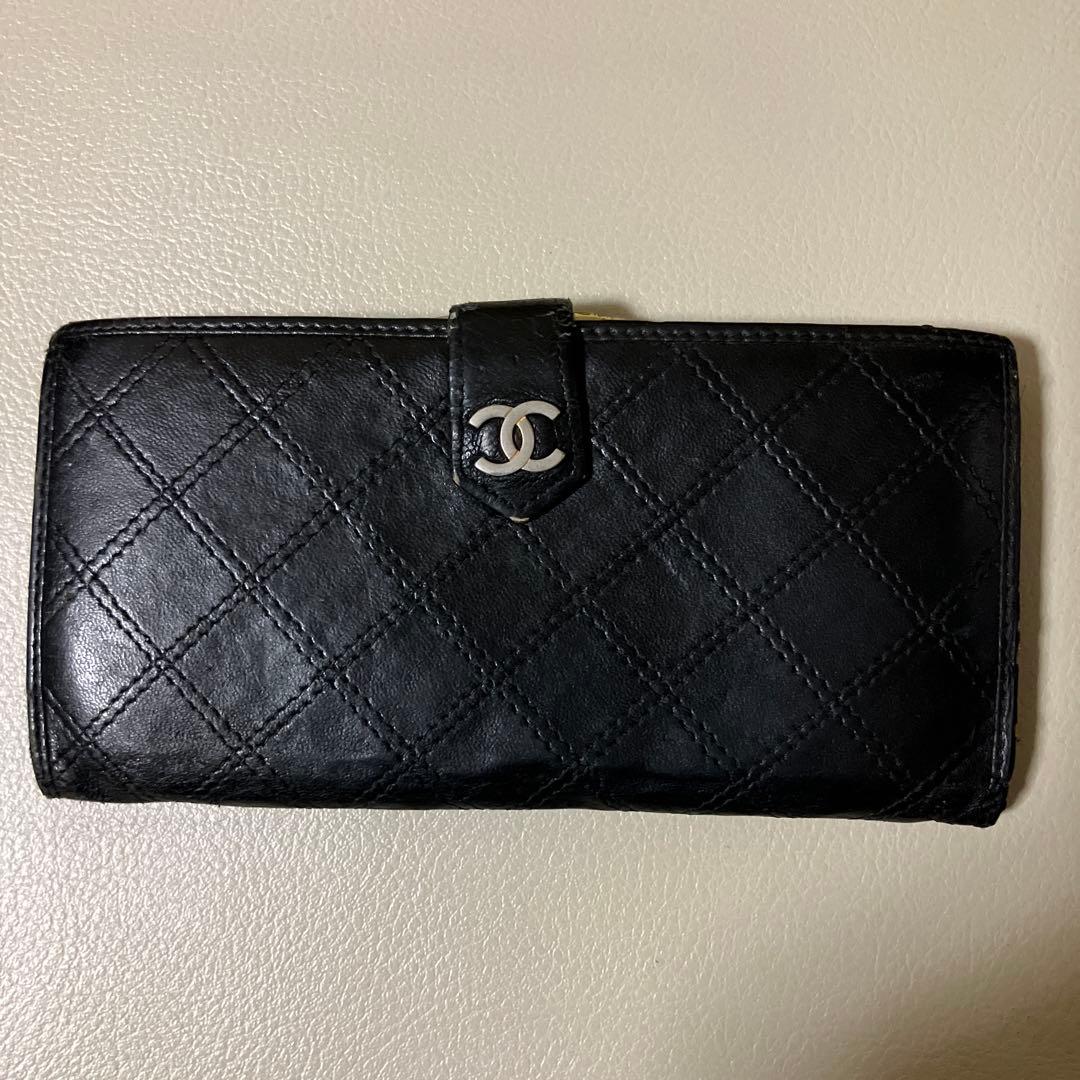 CHANEL ブラック キルティング 長財布 - メルカリ