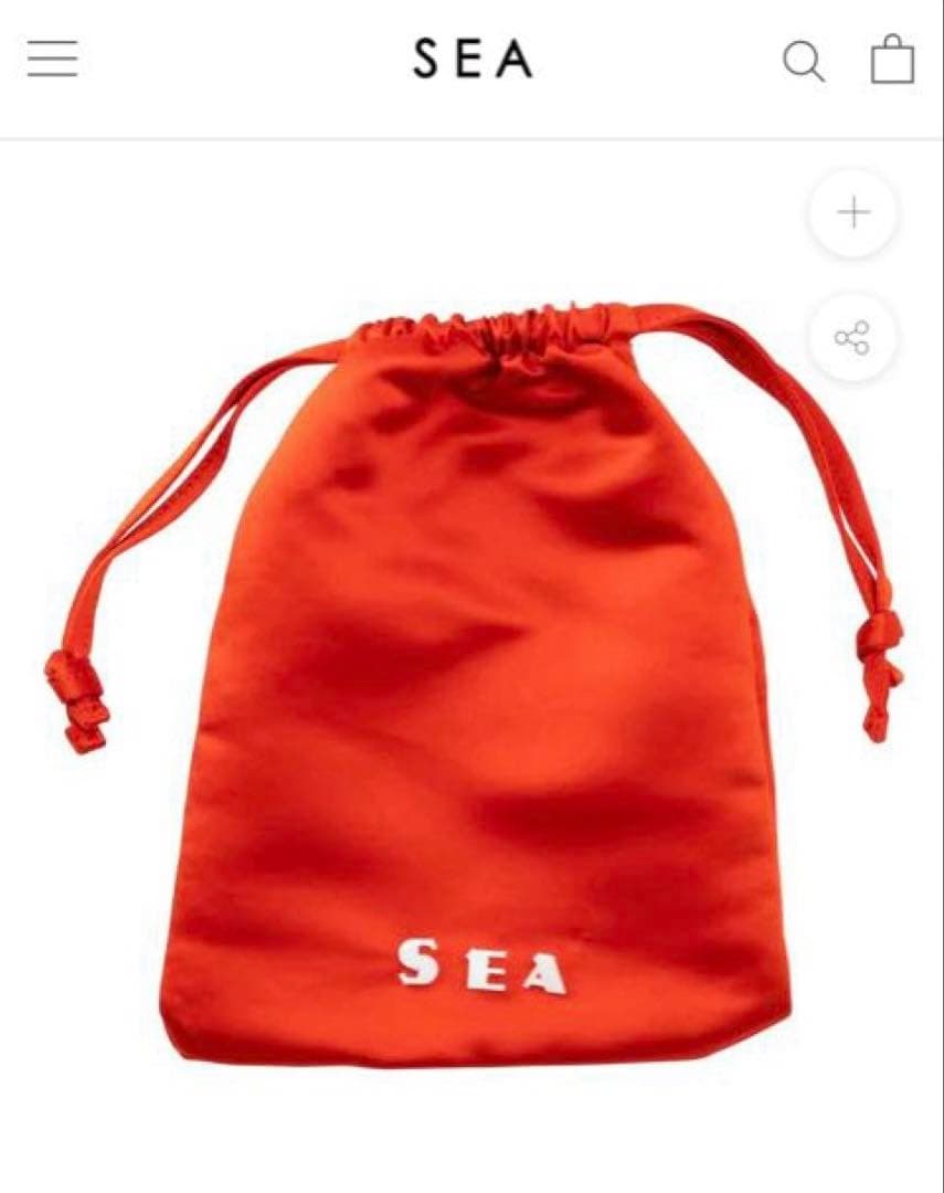 バッグ SEA SATIN \"KINCHAKU\" BAG (M) tomato