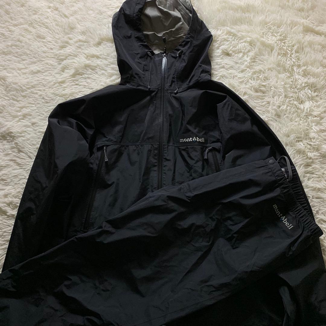 極美品■モンベル セットアップ 上下　ゴアテックス ブラック XL mont-bell(モンベル) / セットアップ/XL/ゴアテックス/BLK | 古着の