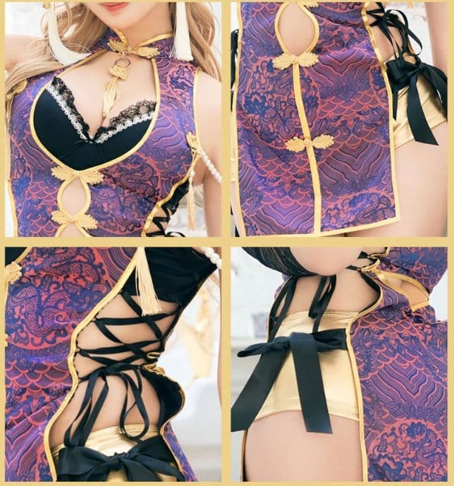 Marymoon サイドスリットセクシーチャイナ マリームーン紫 - メルカリ