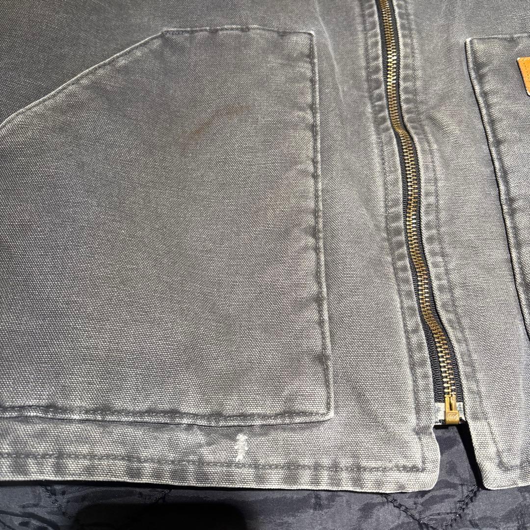 希少グレー・Lサイズ】カーハート ダックベスト V02 029 メキシコ製