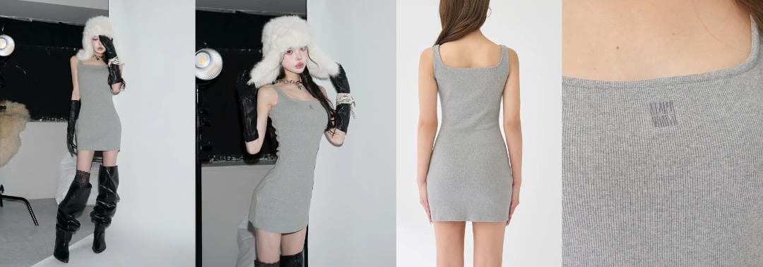 ダーリッチ darich シェイプリブカットミニワンピース ホワイト FREE