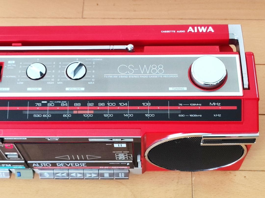 ジャンク】 AIWA ラジカセ CS-W88 アイワ 外装良好