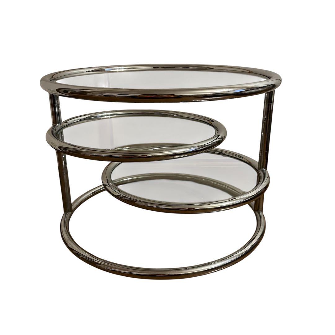 ミッドセンチュリー 丸型 ラウンドテーブル ヴィンテージ 4段 - メルカリ