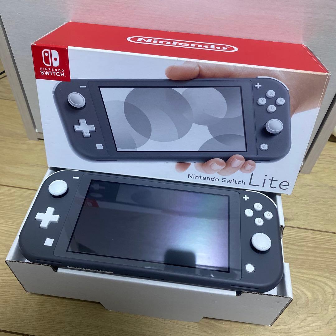 Nintendo Switch Lite グレー　箱　充電器　付き Nintendo Switch Lite グレー 本体 充電器付き - メルカリ