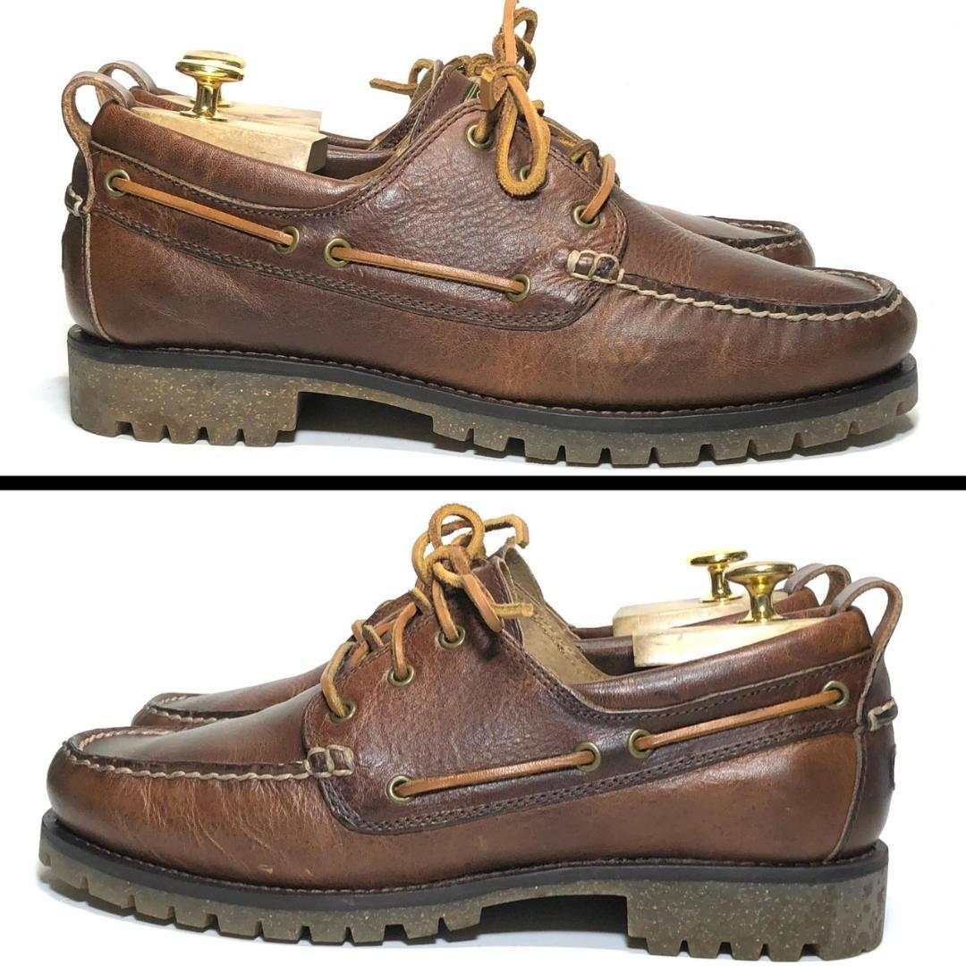 ポロ ラルフローレン 26.5cm メンズ 茶 モカシン デッキシューズ