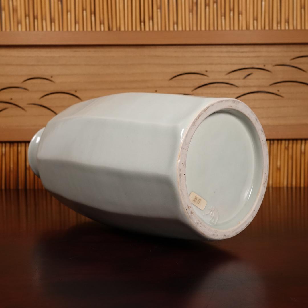 民藝派巨匠 益子焼 名工 瀧田項一 秀逸作 白磁面取瓶子