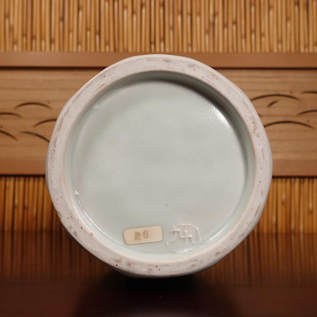 民藝派巨匠 益子焼 名工 瀧田項一 秀逸作 白磁面取瓶子