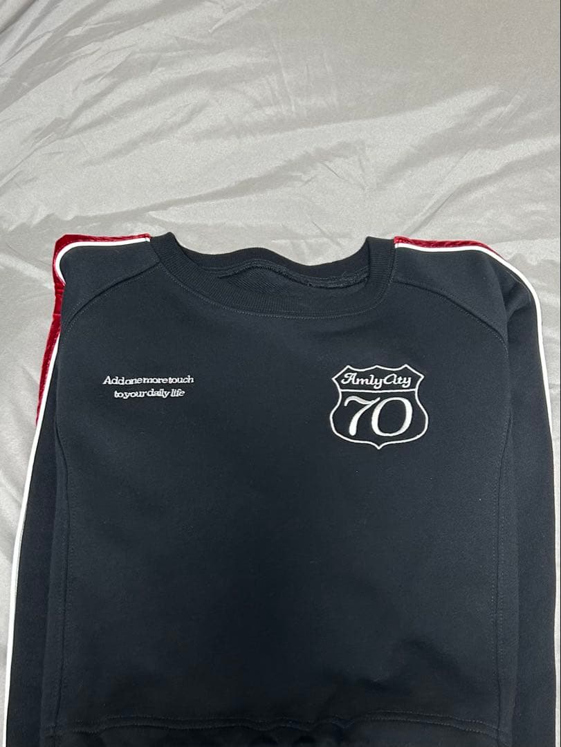 Amlycity サイドラインショートスウェット ブラック Amlycity サイドラインショートスウェット ブラック サイドライン