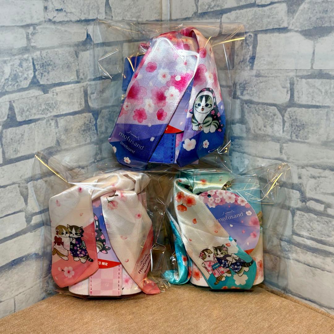 モフサンド mofusand スカーフチャーム付きポーチ 桜満開 3種セット