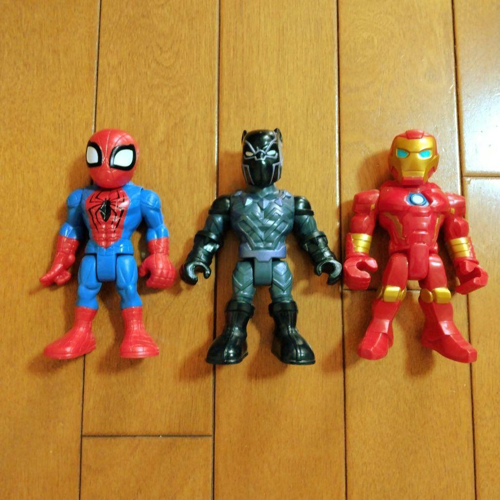 スパイダーマン アイアンマン ブラックパンサー バイク フィギュア