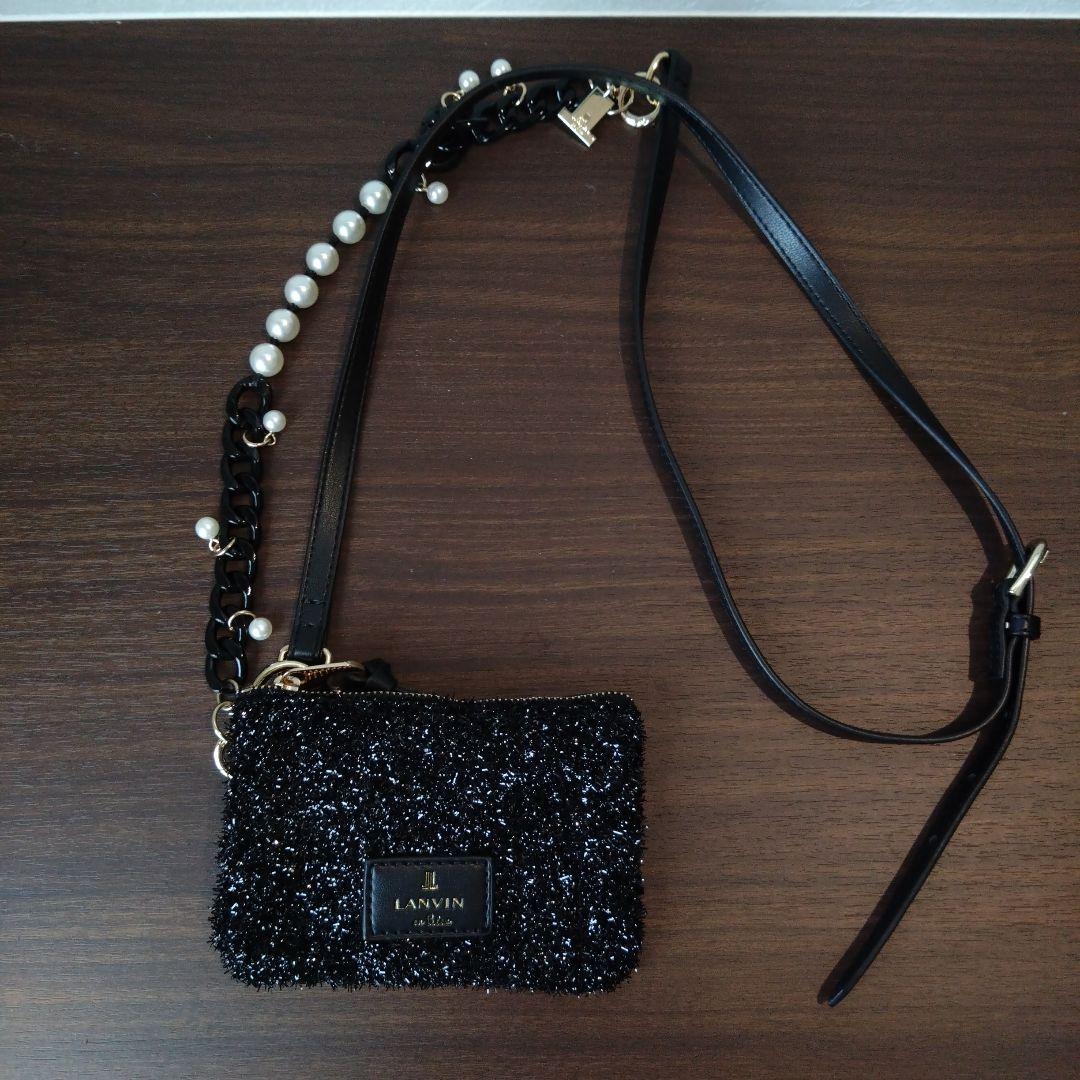 LANVIN ブラック ミニバッグ LANVIN COLLECTION トートバッグ ショルダーバッグ メンズ ミニ