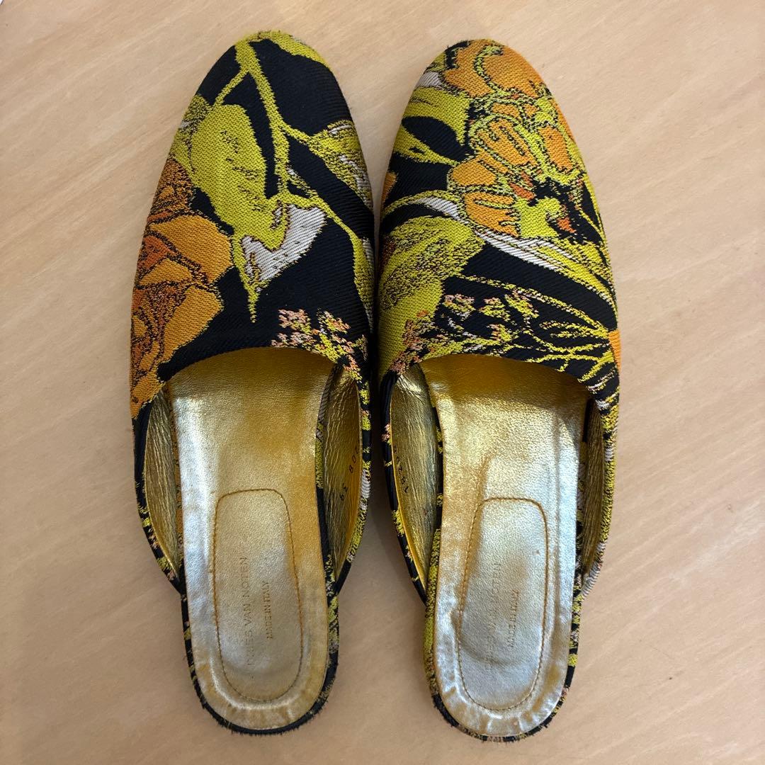 希少DRIES VAN NOTEN フラットシューズ ジャガード ミュール - メルカリ