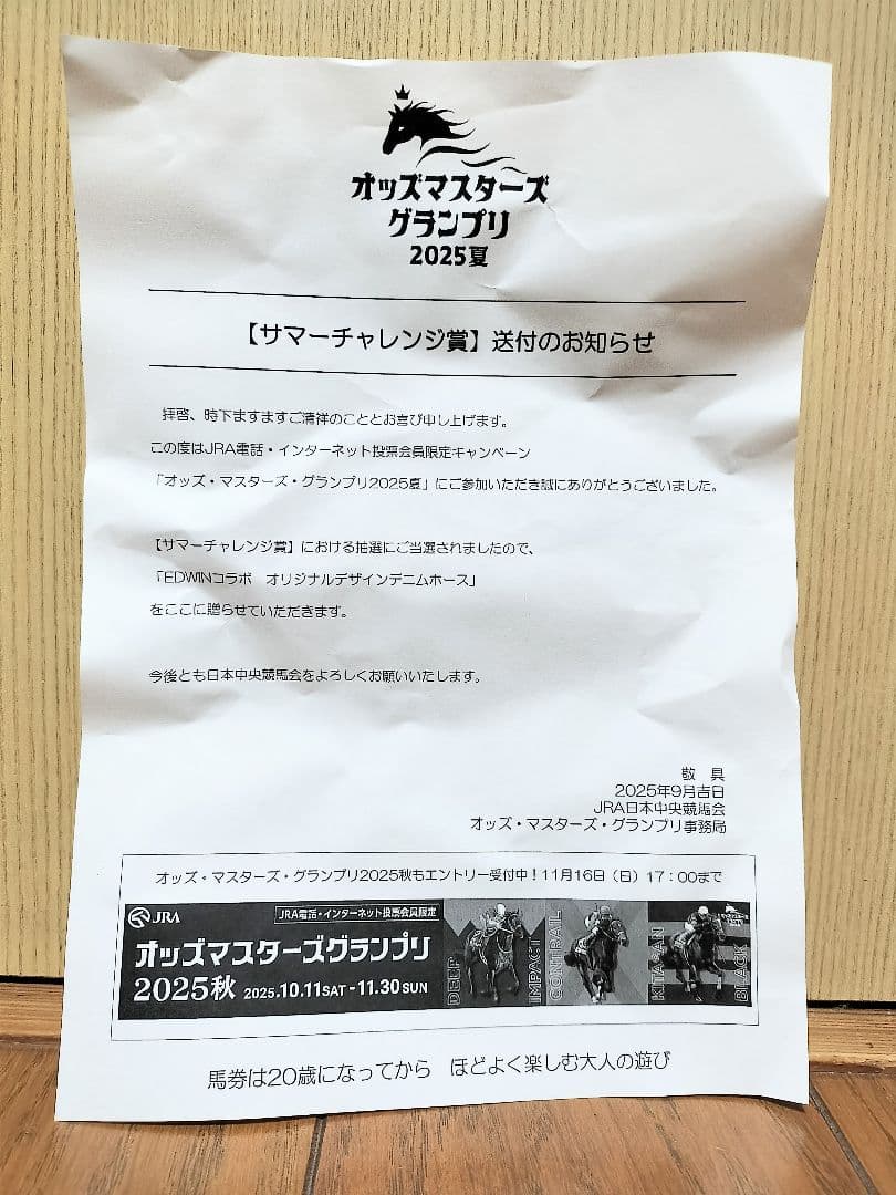 ドウデュース ぬいぐるみ JRA サマーチャレンジ賞 EDWIN デニムホース