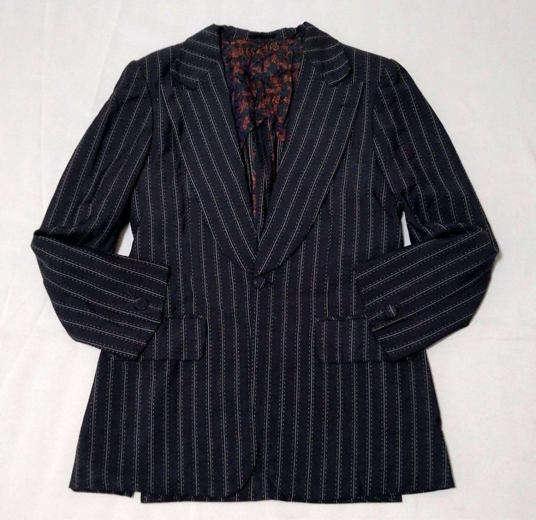 70s】ビンテージ ファッション・スーツ セットアップ ストライプ 超希少！