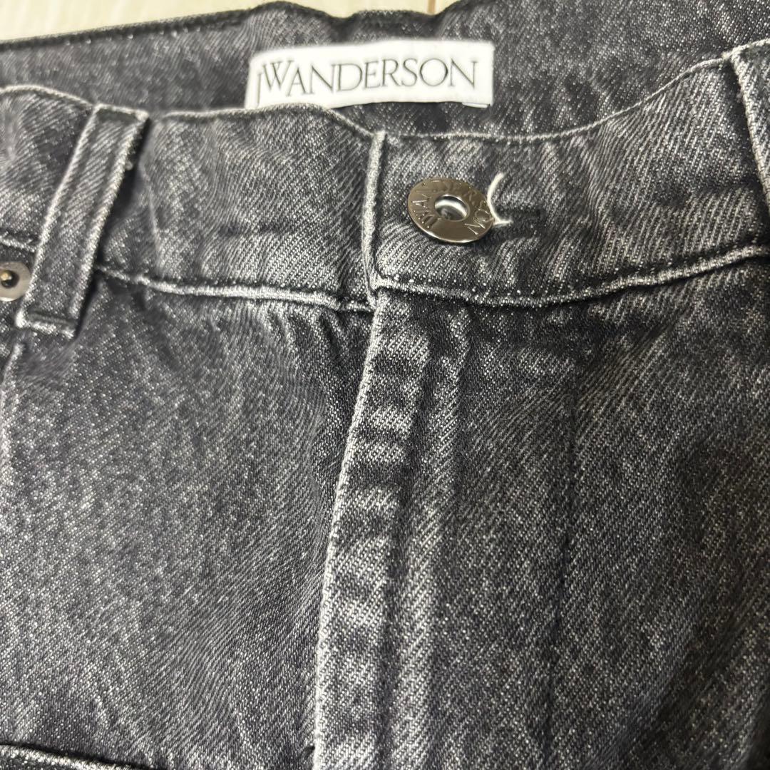 J.W.ANDERSON ダブルウエストデニムパンツ 28 ブラック