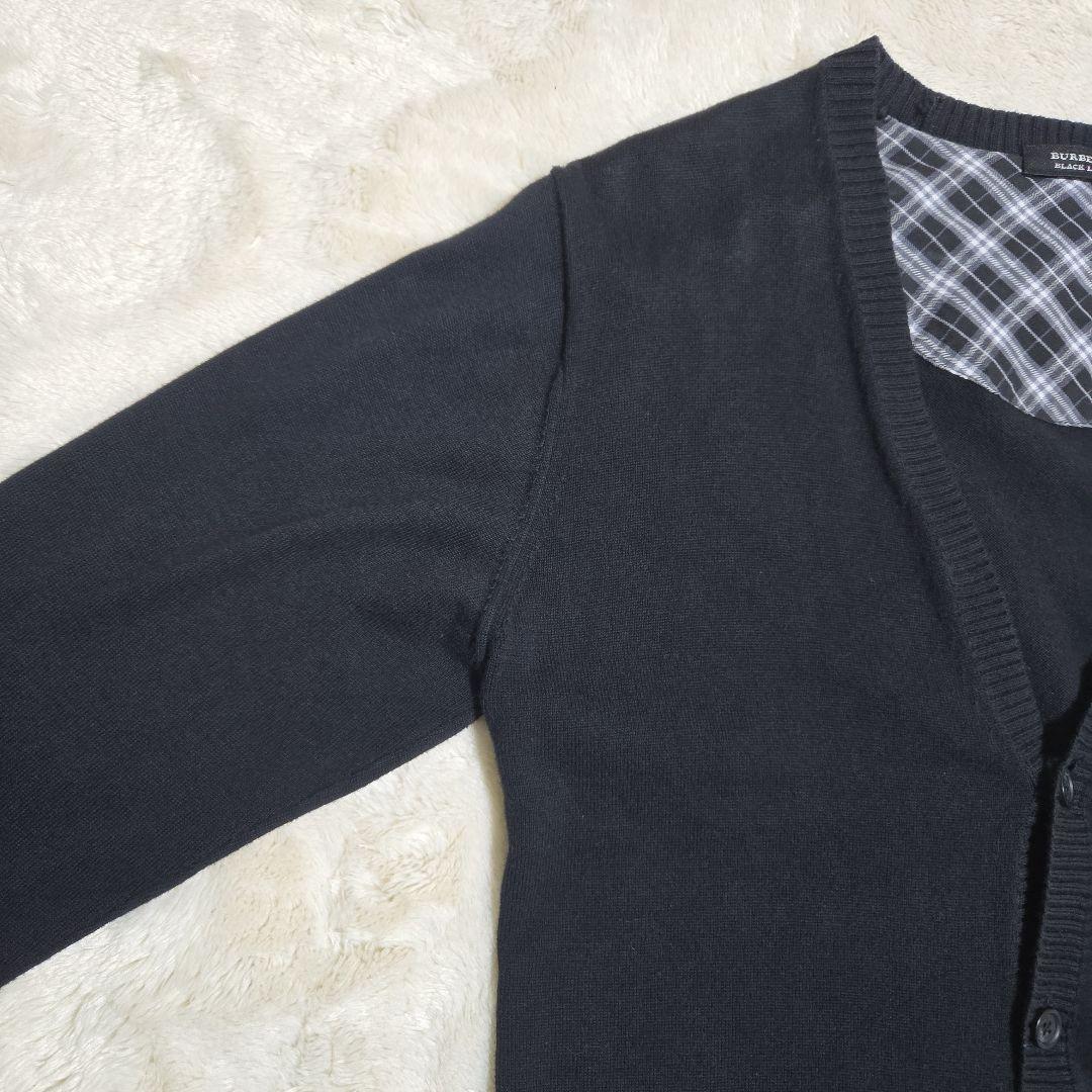 バーバリー ブラックレーベル ノバチェック カーディガン 黒 M - メルカリ
