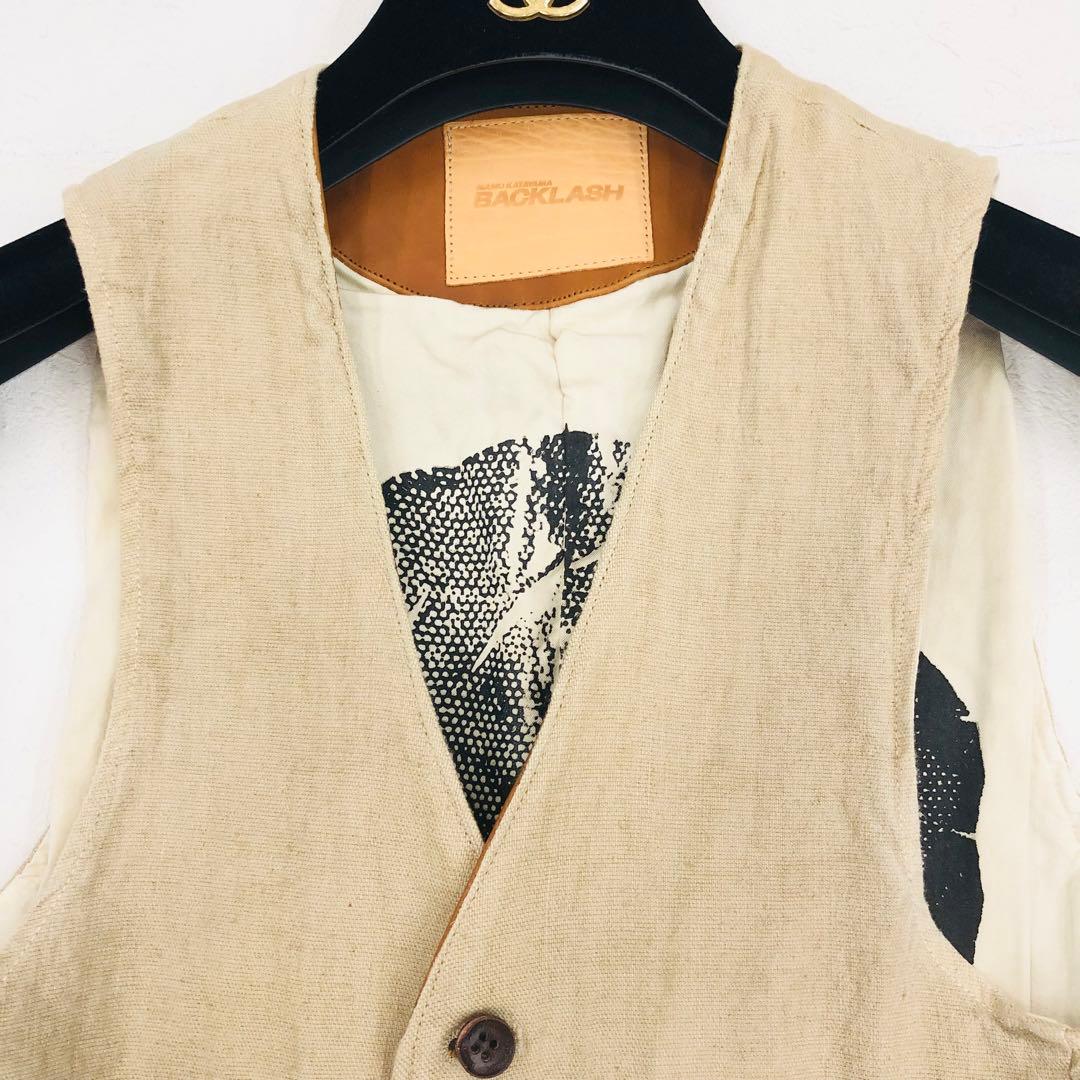 1439 BACKLASH バックラッシュ ベスト スカル 髑髏 牛革 麻 M - メルカリ