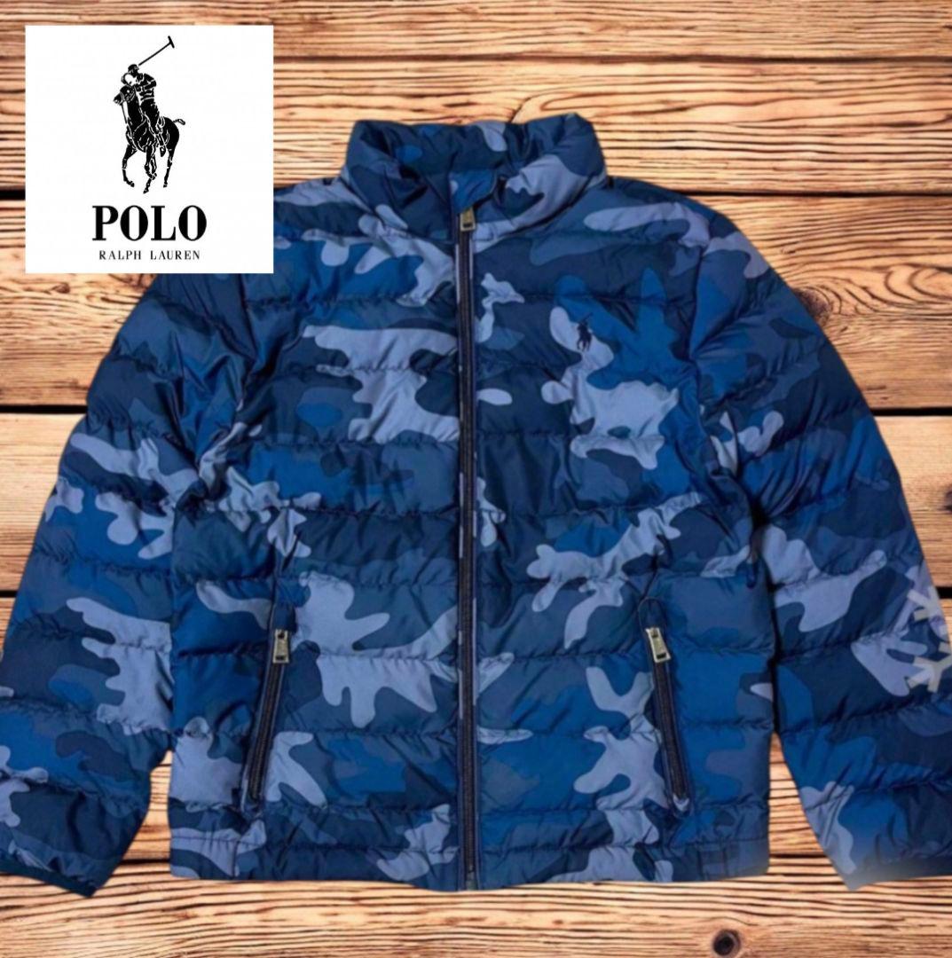 ✨極美品✨ラルフローレン ダウン ジャケット カモフラ 迷彩 ブルー