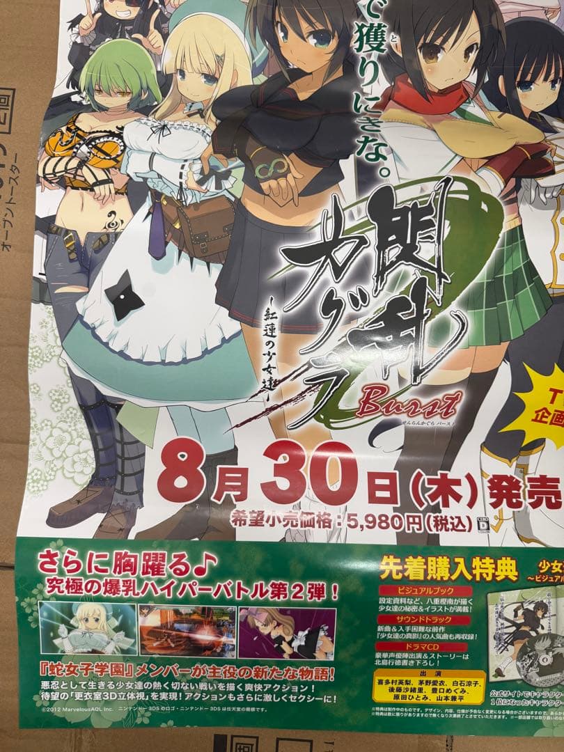 閃乱カグラ Burst -紅蓮の少女達-3DS 店頭販促用ポスター