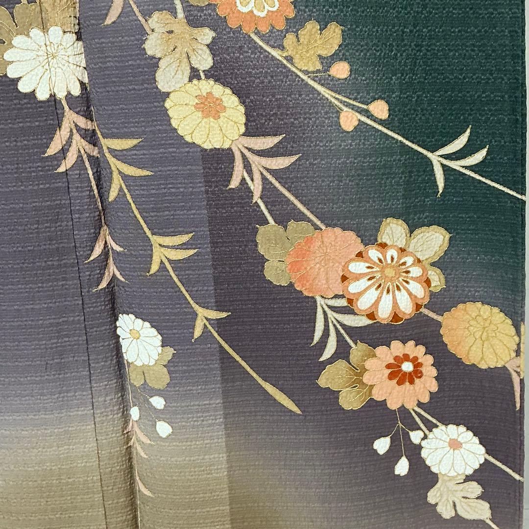 b508 正絹 袷 訪問着 金駒刺繍 金箔 未使用しつけ付 着物 - メルカリ