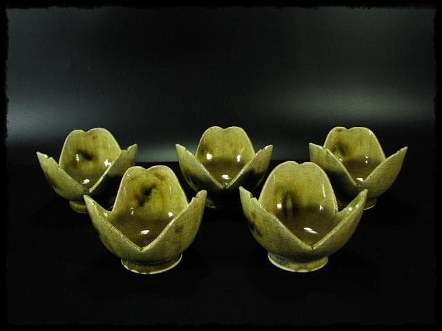 黄瀬戸 割山椒 向付 4客 加藤 作助 茶道具 懐石 d171 - メルカリ