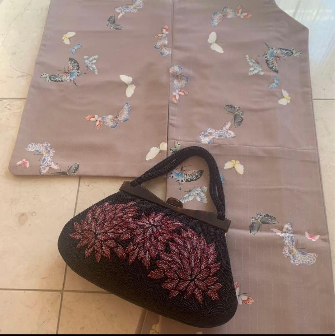 みずのしのぶさん アンティーク復刻お着物【蝶々】 サイズS 美品