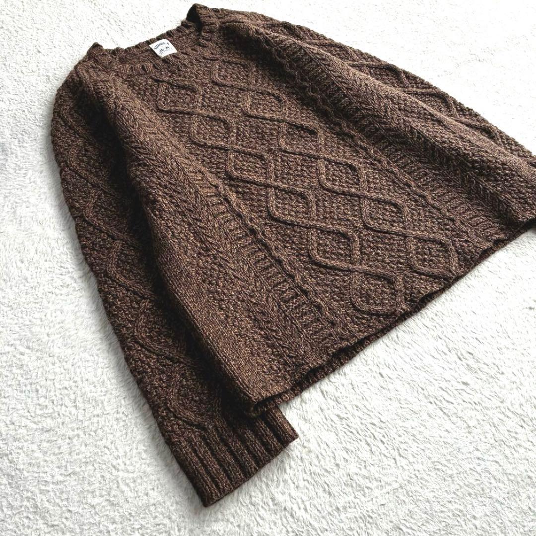 美品 サンシー SUNSEA カシミヤ混 フィッシャーマンニット ケーブル