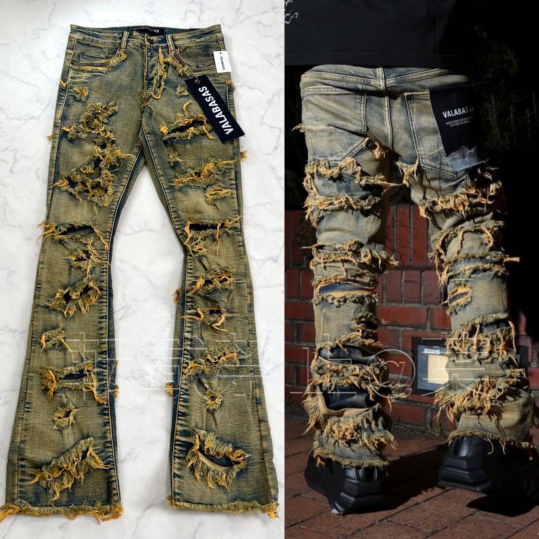 バラバサス valabasas ハードクラッシュブーツカットデニム 新品 30