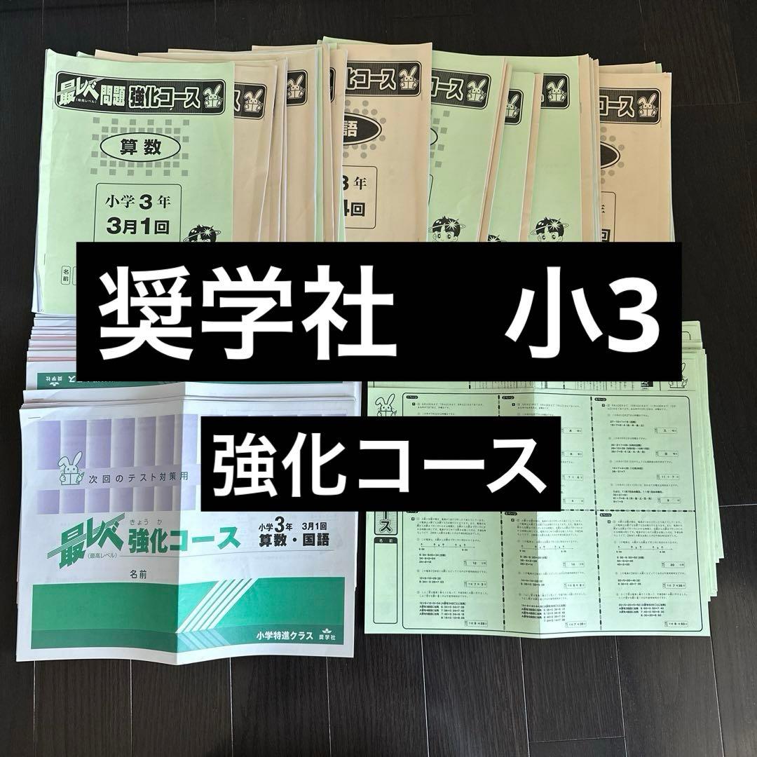 奨学社　小3 強化コース　算数国語　しょうがく社 奨学社 小3 強化コース 算数国語 しょうがく社 - メルカリ