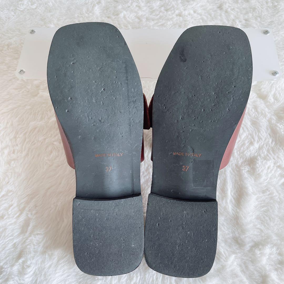 極美品 コルソローマ フラットサンダル ビッグバックル スクエアトゥ