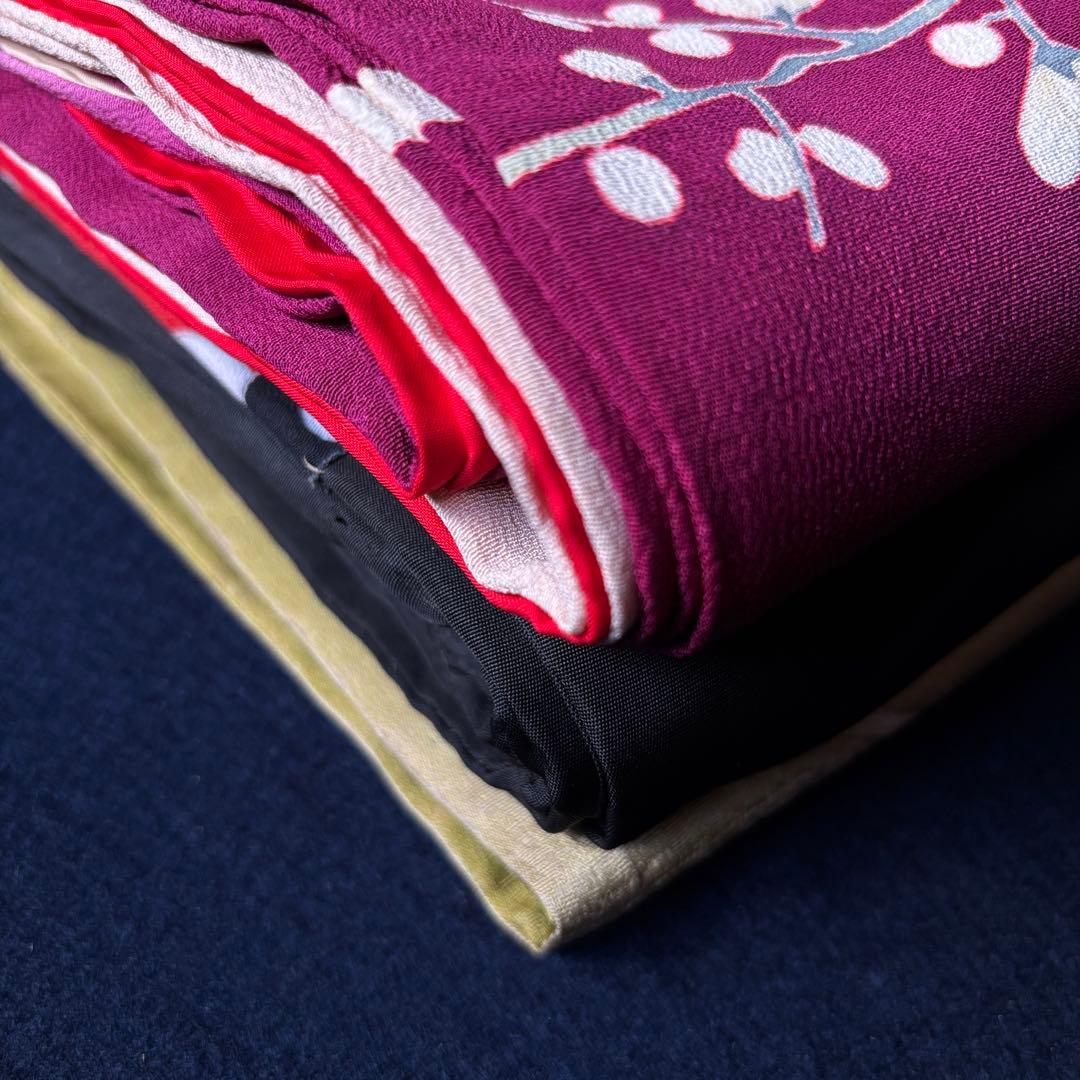 2614 アンティーク着物2枚・羽織1枚おまとめ売り 材料正絹