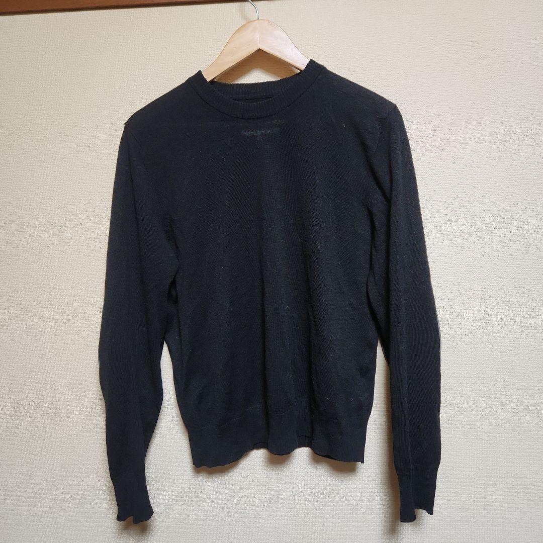 マルジェラ　エルボーパッチ　黒ニット メゾンマルジェラ】エルボーパッチセーター – GQ SHOP