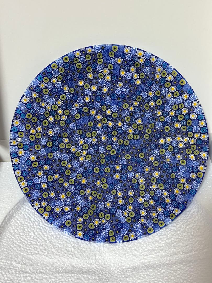 Ercole Moretti ガラスプレート 円形　24cm ムラーノガラス（ベネチアングラス）／Ercole Moretti 平丸皿「ブーケ