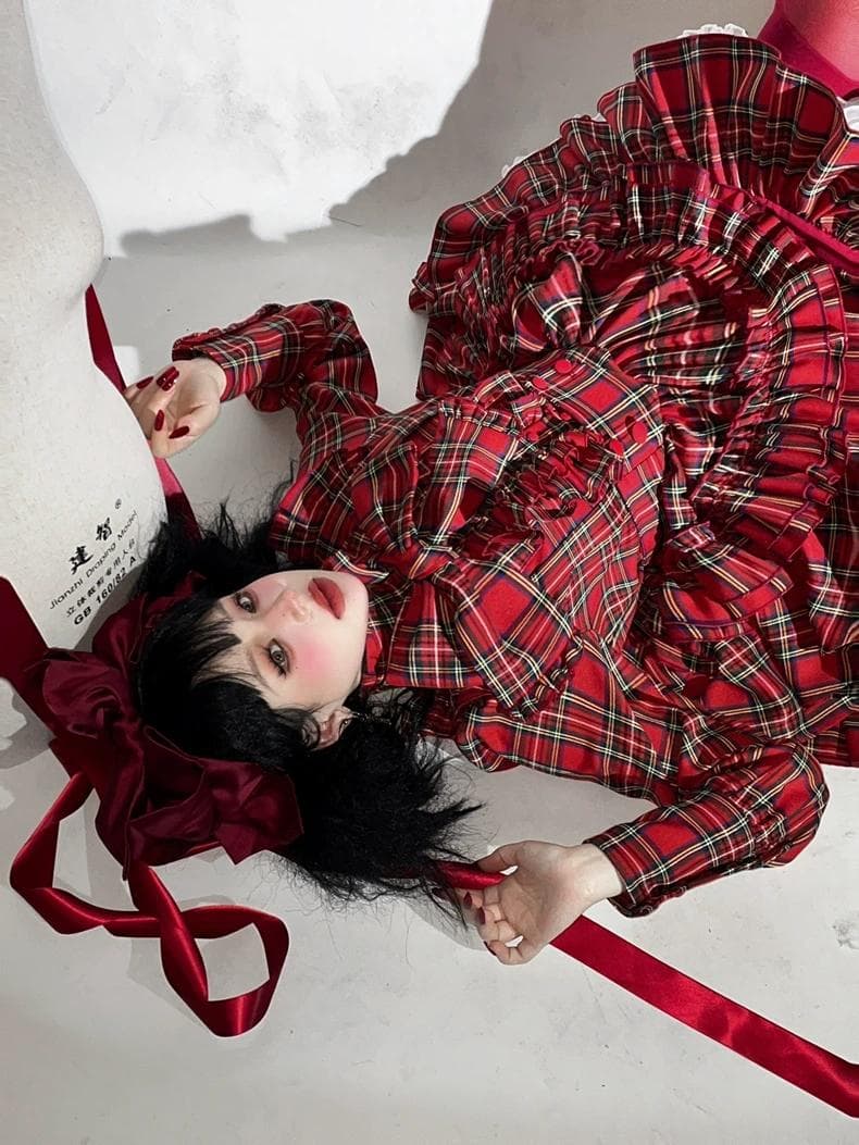 CATCOCOONクラシカルドール 長袖 セットアップ 赤チェック - メルカリ