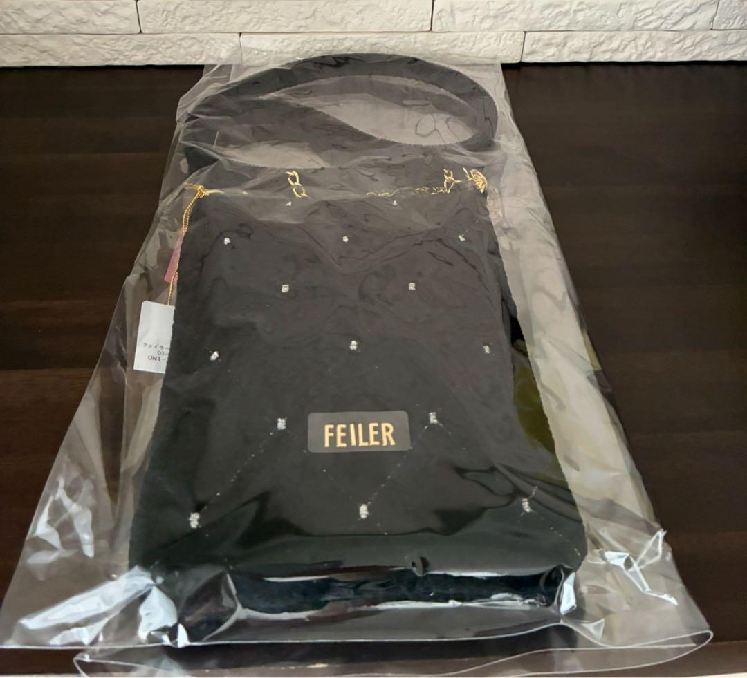 フェイラー　ユニ　チェーンポシェット　ブラック FEILER - 新品 フェイラー ユニ チェーンポシェット ブラック